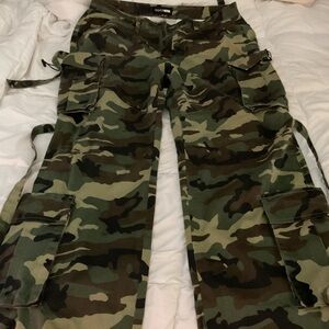 Fashion Nova Camouflage Cargo Trousers